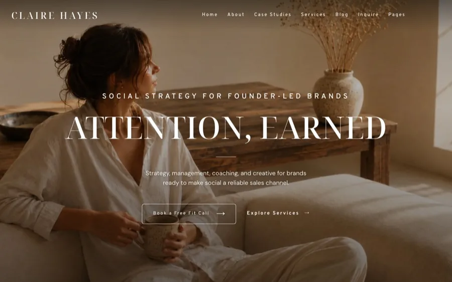 Claire Hayes, running on WordPress after the conversion